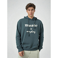 Man Pure Orgainic Cotton Causal Fit Hooded Pullover With Special Cross Stitches Embroidery Logo