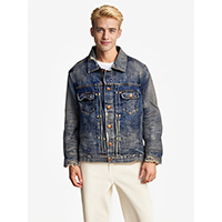 Mens Japan Denim Fabric Classic Wash And Cutting Jacket