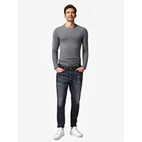 Mens High Rise Straight 4 Way Stretch Jeans