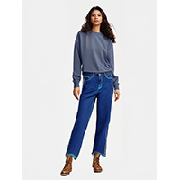 Ladies Garment Dye Import Cotton Soft Woven Pants With Mama Size