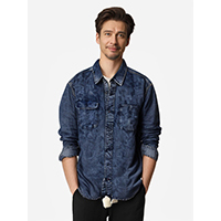 Mens Relax Twill Enzyme Wash Demin Shirt