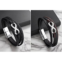 Jewelry /Jewellery And Accessory Handcraftl Stainless Steel Buckle Leather Bracelet