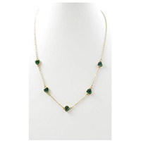 Jewelry Jewellery Handcraft Vacuum Plating Stainless Steel Necklace With Natural Stone