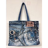 Phantom Digital Denim Print Cotton Tote Bag