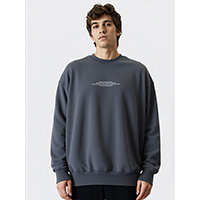 Unisex Basic Polar Fleece Air Spray Fabric Digital Print Chest Wordings Slong Sleeve Knitwear